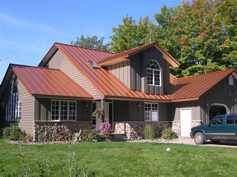 houses with metal copper roofs|copper colored metal roofing panels.